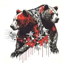 two headed bear tattoo design idea