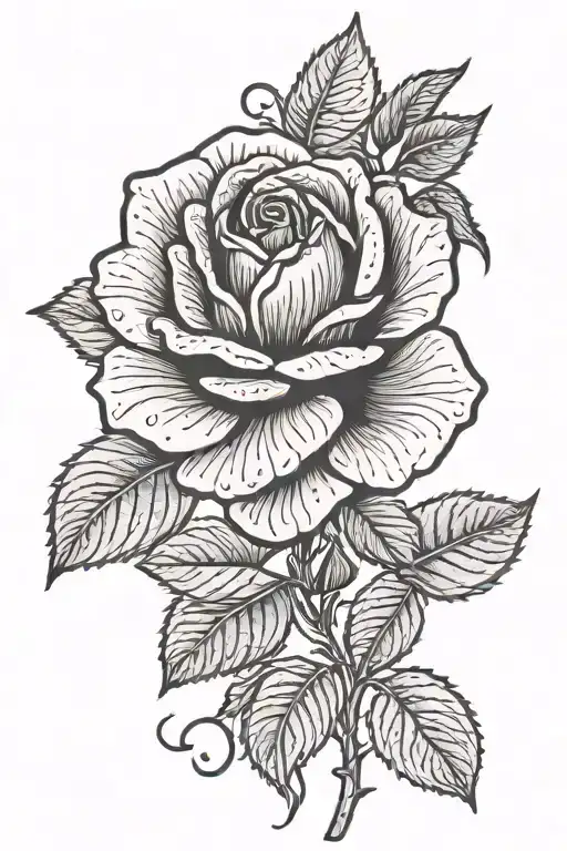 English rose tattoo design idea