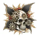 adeptus mechanicus skull with gears tattoo design idea