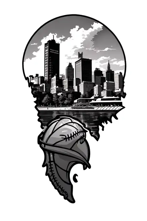 Cleveland ohio sports, Cleveland skyline silhouette tattoo design idea