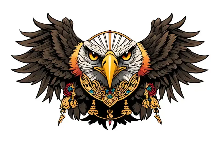 Royal eagle forearm with eyes Uchiwa C Enchercase tattoo design idea
