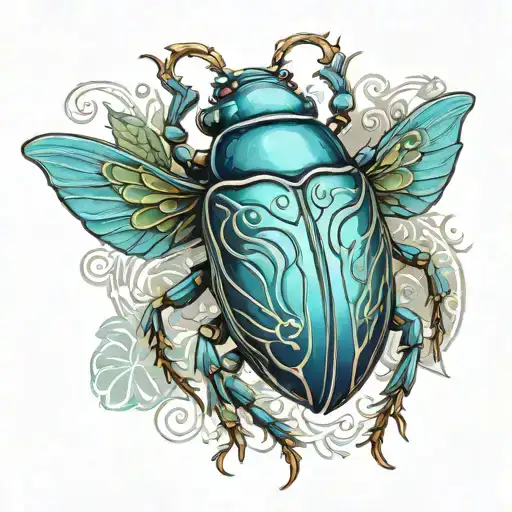 scarab beetle tattoo design idea