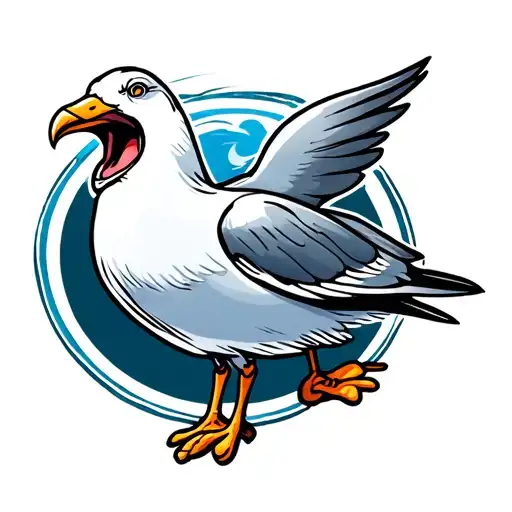 screaming seagull tattoo design idea