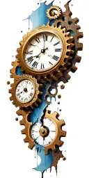 Broken Clock gears forming tattoo design idea