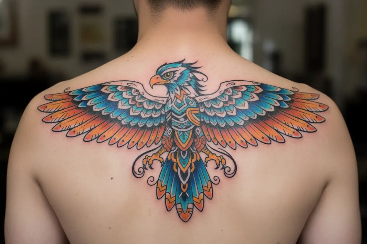 Native American thunderbird  tattoo design idea