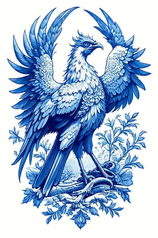 delftware pattern  phoenix tattoo design idea