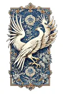 delftware pattern  phoenix tattoo design idea