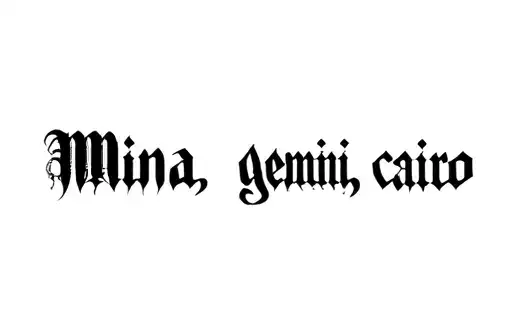 "Mina, gemini, cairo" tattoo design idea