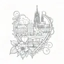 Cologne and Heart tattoo design idea