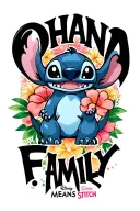 "OHANA MEANS FAMILY " Disneys Stich animation "Lilu and Stich" tattoo design idea