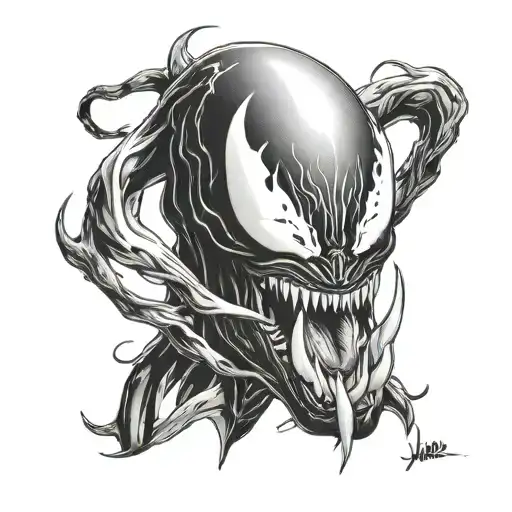 venom marvel tattoo design idea