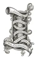 scroll with unrolled with Victoria in sacrificium written on it tattoo design idea