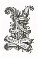 scroll with unrolled with Victoria in sacrificium written on it tattoo design idea