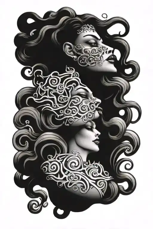 see no evil speak no evil hear no evil Medusa tattoo design idea
