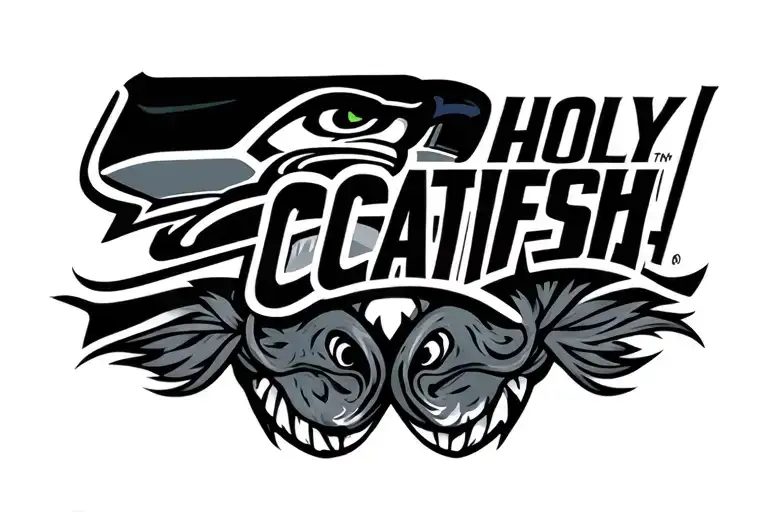 seahawks logo with words "Holy Catfish" inside tattoo design idea