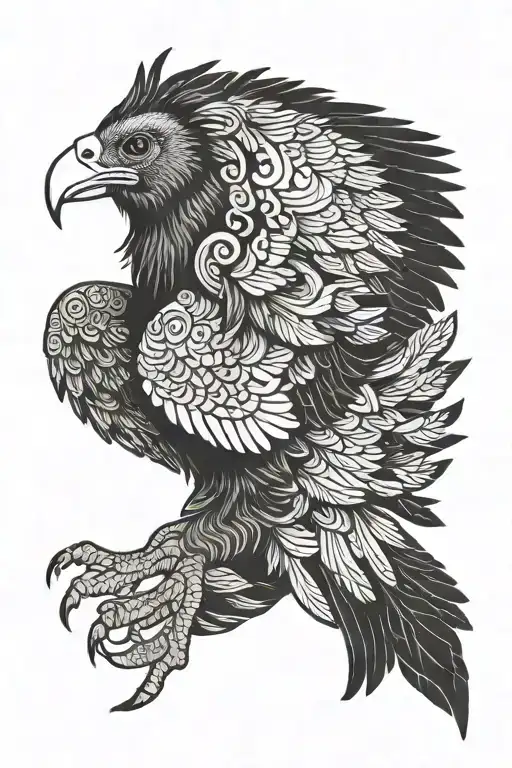 Andean condor flying tattoo design idea