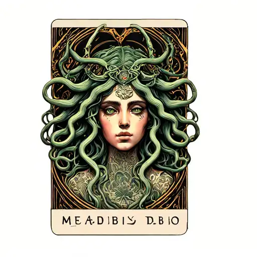 medusa tarot card tattoo design idea