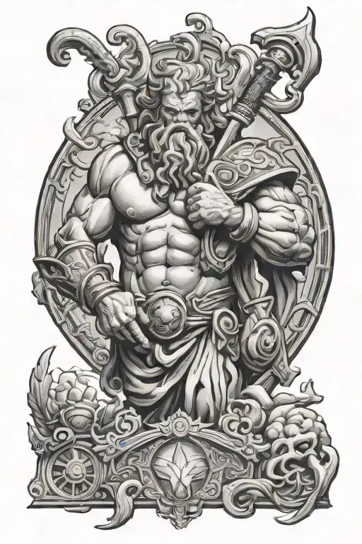 hephaestus trade god tattoo design idea