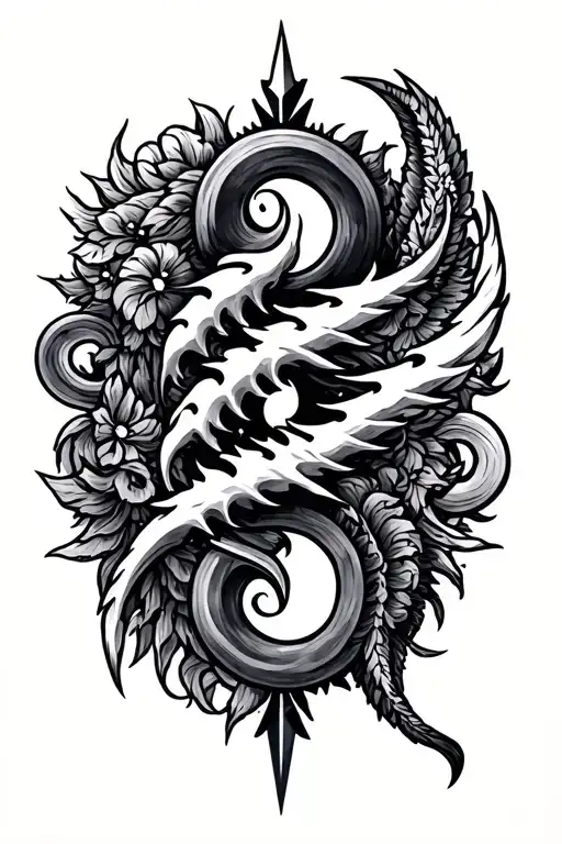 Combine the Gemini, cancer and Sagittarius sign symbol in a creative way  tattoo design idea