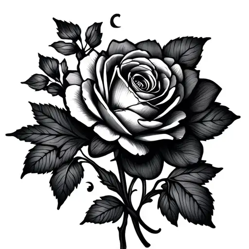 I want three of flowers coming from vines. I want a carnation, rose, and water lily. but manly tattoo design idea
