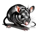 tattooed rat squating tattoo design idea