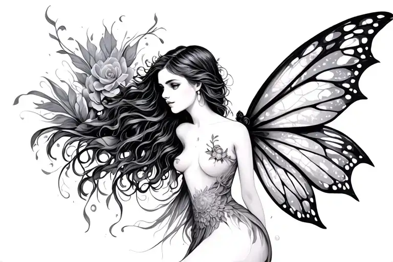 Fairy tattoo design idea