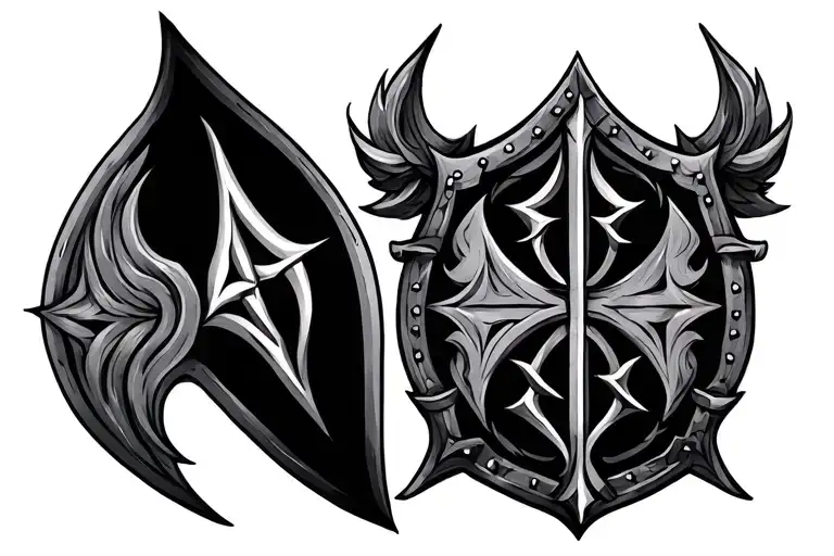 nordic shield rune, wiking tattoo design idea