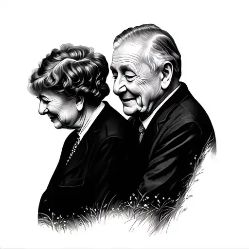 Memorial Grandparents tattoo design idea