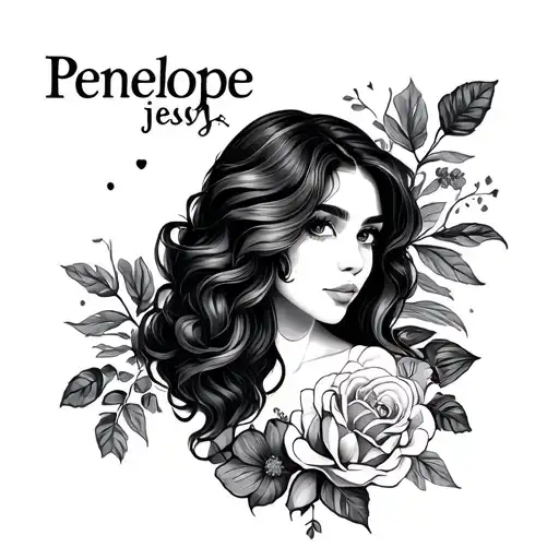 Penelope & jetsy name tattoo tattoo design idea