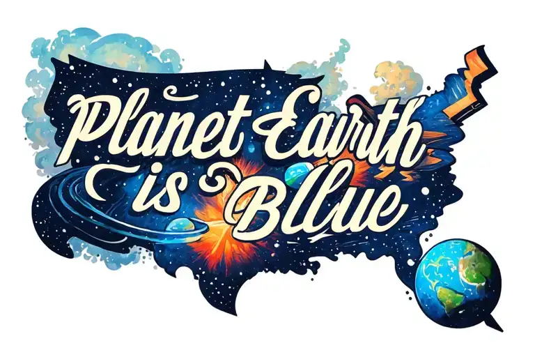 "Planet earth is blue " David Bowie Space oddity tattoo design idea