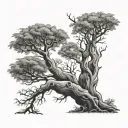 boab tree with dna roots tattoo design idea