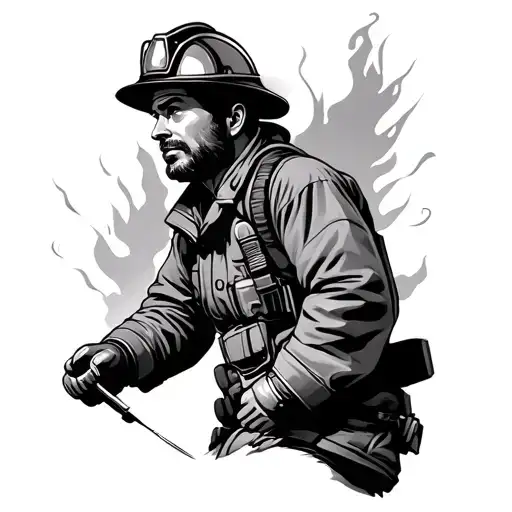 firefighters, courier, pied noir, spain, tattoo design idea