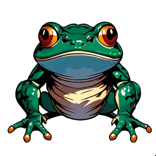 dark fantasy frog knight tattoo design idea