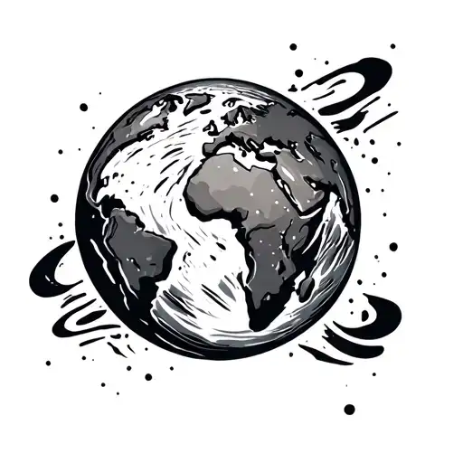 planet earth tattoo design idea