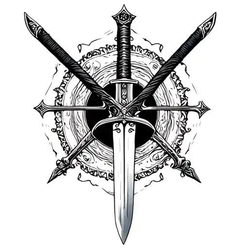 how i met your mother swords tattoo design idea