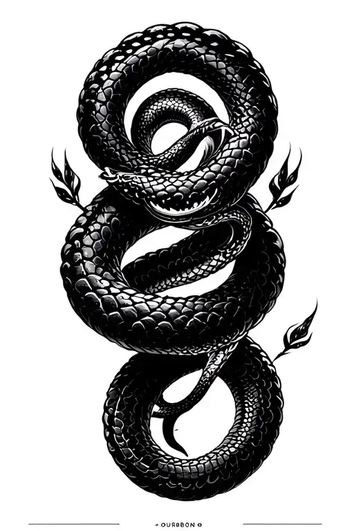 ouroboros snake tattoo design idea