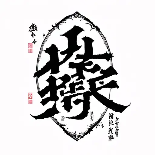 The inscription "Hunger and cold" in Russian in the Korean style tattoo design idea