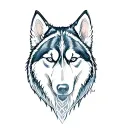 "ANIMA" HUSKY HEAD tattoo design idea