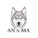 "ANIMA" HUSKY HEAD tattoo design idea
