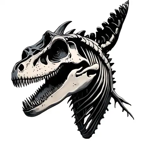 mosasaurus skeleton tattoo design idea