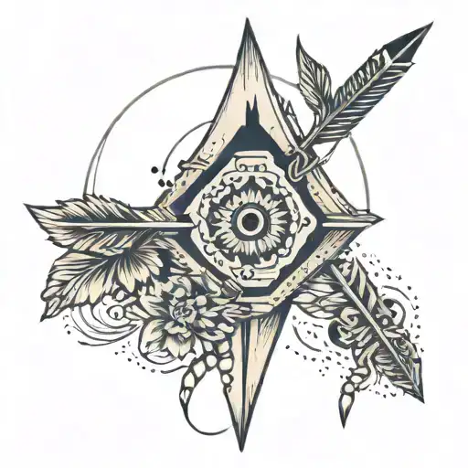 arrow with thumb prints in the middle  tattoo design idea