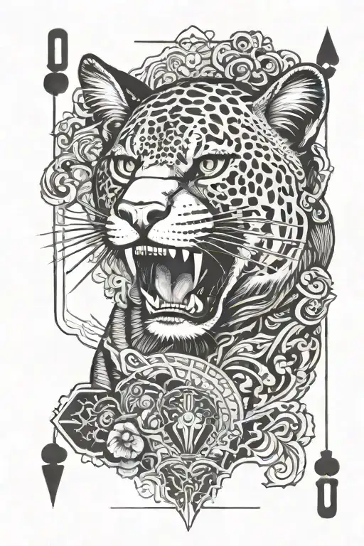 puma scales playing cards fortune tattoo design idea