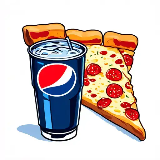 slice of pizza and a pepsi tattoo design idea