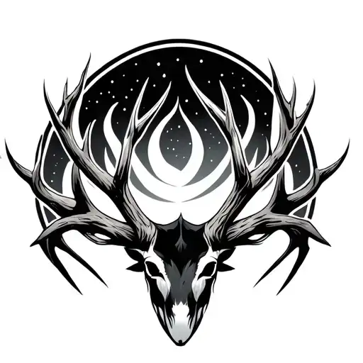 antlers, merkabah, tattoo design idea