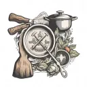 minimalist kitchen tools  soviet union logo incorporated tattoo design idea