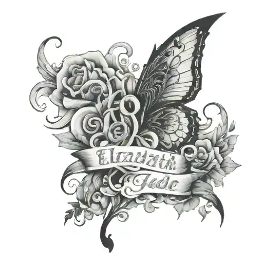 Elizabeth Jade name written tattoo design idea