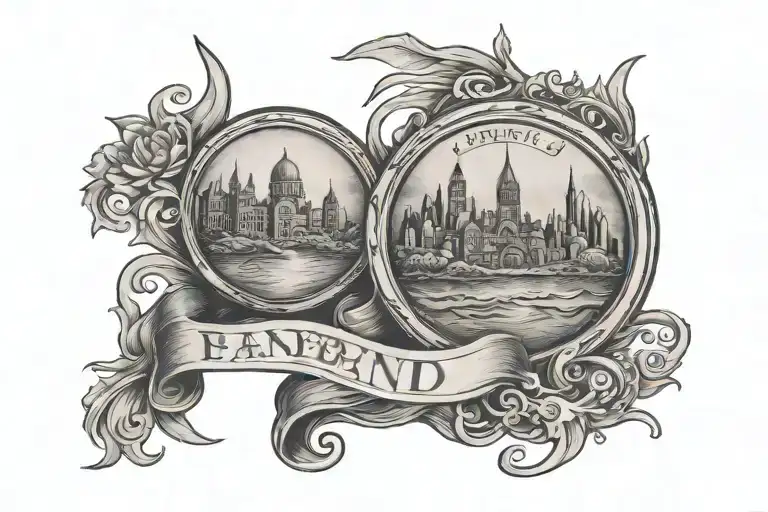 band with past present future tattoo design idea