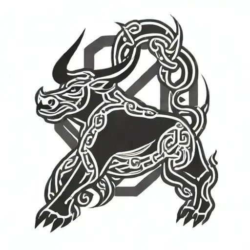 ox with bamboo behind it vietnam flag intertwined tattoo design idea