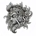 Krishna, Ramesh, Devansh, Tanvesh,  creat with these names letters  tattoo design idea