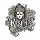 Krishna, Ramesh, Devansh, Tanvesh,  creat with these names letters  tattoo design idea